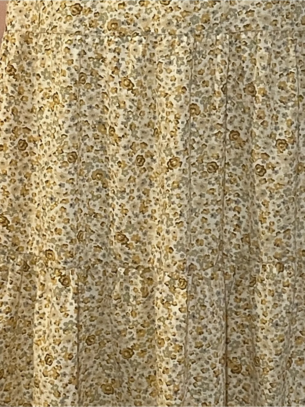 Darling Yellow/Cream Ditsy Floral Tiered Midi Skirt (final priced/as is)